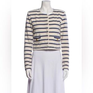 Le Superbe Striped Bolero Stripe Blue and White Jacket Size Small